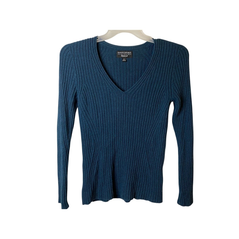 Banana Republic Flipucci Wool Cashmere Sweater Women's M Green Fine Italian Yarn
